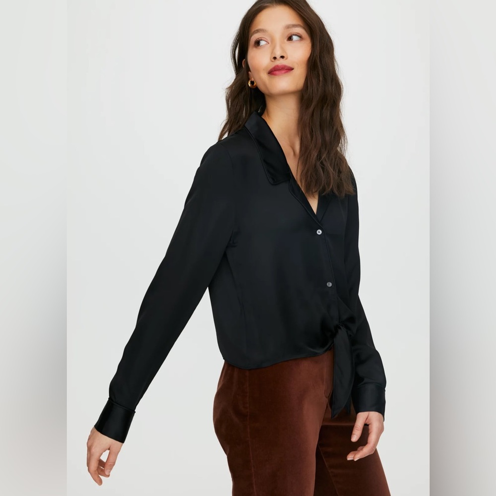 Wilfred Tie Front Blouse - Picture 4 of 9
